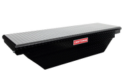 Photo of Craftsman CMXTBAD73217204 black aluminum truck tool box, diamond plate design, side angle.