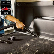 Craftsman vacuum car nozzle cleaning auto interior, visible dust. CMXZVBE38611 graphics category.