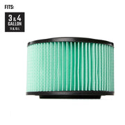 Craftsman green pleated filter for wet/dry vacuums, front angle, CMXZVBE38740.