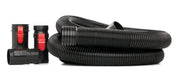 Craftsman black vacuum hose kit with red clips, SKU CMXZVBE38758, side view on white background.