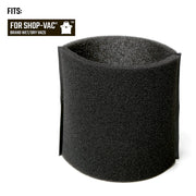 Craftsman CMXZVBE38765 black foam filter sleeve for wet/dry vacuums, front angle on white background.