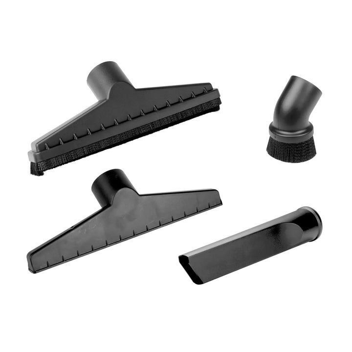 Photo of Craftsman vacuum accessory kit CMXZVBE38802, four black cleaning attachments on white background.