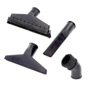 Craftsman CMXZVBE38803 vacuum accessory kit with four black nozzle attachments, white background, top view.